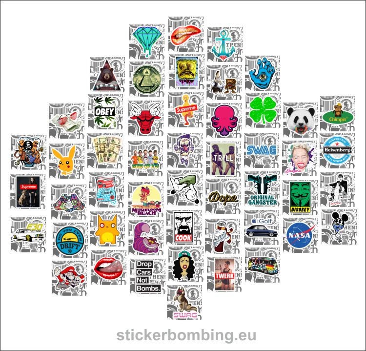 Sticker Pack Fifty #1 - 50 Random Stickers - Sticker Bombing Pack Fift –