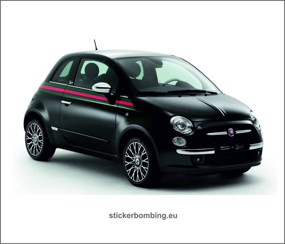 Zen Graphics - Fiat 500 Gucci side Pillar and rear OE Badge overlay  Decals / Stickers