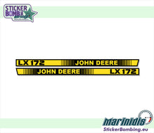 Load image into Gallery viewer, John Deere LX172 hood decal set – 2 yellow and black vinyl stickers for left and right side