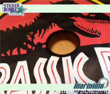 Load image into Gallery viewer, Jurassic Park Jeep Wrangler JL Custom Spare Tire Cover with Camera Hole