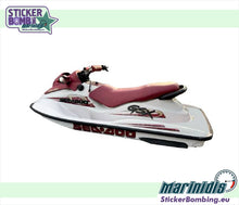 Load image into Gallery viewer, Sea-Doo GSX RFI 1999-2001 jet ski with restoration decals kit installed – white and burgundy graphics by StickerBombing.eu