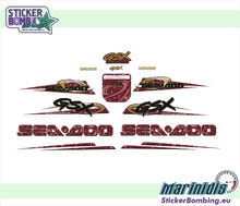 Load image into Gallery viewer, Sea-Doo GSX RFI 1999-2001 full decals kit layout – burgundy camouflage vinyl stickers set by StickerBombing.eu