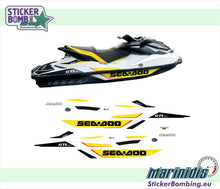 Load image into Gallery viewer, 2015 Sea-Doo GTI 130 with yellow, black, white and red replacement decals installed, side view