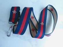 Load image into Gallery viewer, Designer Key Lanyard &quot;Gucci Inspired&quot; - Blue Red Striped Lanyard