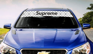 Universal Windshield Banner Decal Supreme X Louis Vuitton "White Edition"