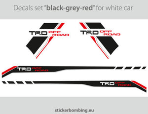 Toyota hilux decals - "TRD OFF ROAD" (1997-2017) Stickers set (Long version)