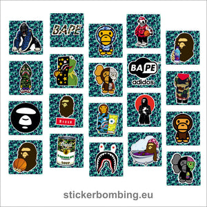Sticker bombing pack -"Bape"