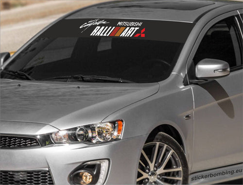 Windshield Banner Decal  Mitsubishi Rally Art