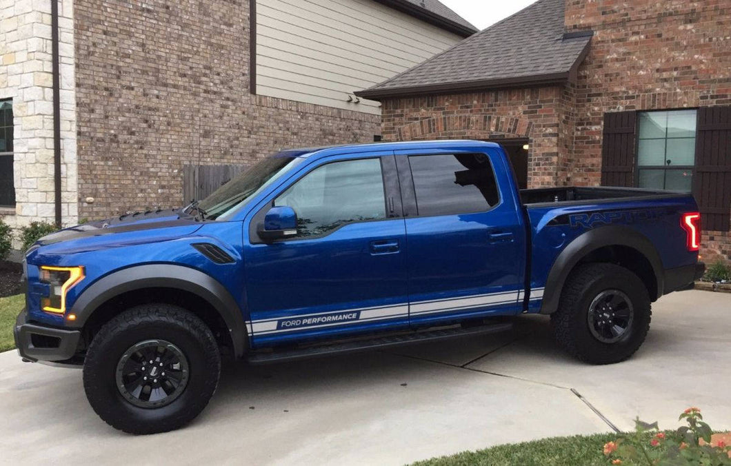 Ford F-150 Raptor 2017 graphics side stripe decal sticker retro Ford Performance