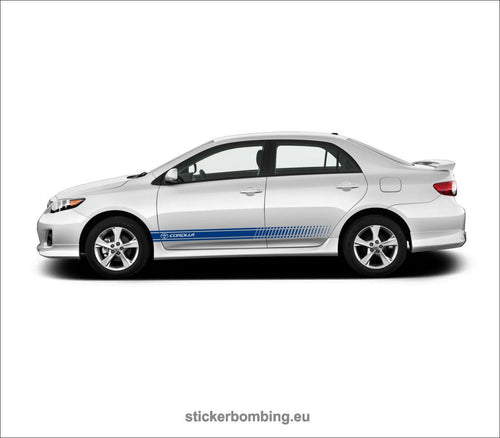 Toyota Corolla lower panel door stripes vinyl graphics and decals kits 2012 1017 - 