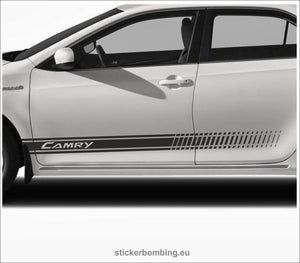 Toyota Camry lower panel door stripes vinyl graphics and decals kits 2012 1017 - "Camry Stripes"