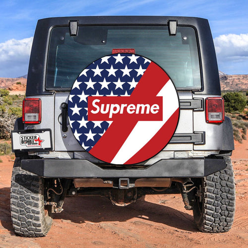 Tire Cover American Flag Supreme-Premium quality-Full Ecological Leather