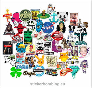 Sticker Pack Fifty #1 - 50 Random Stickers - Sticker Bombing Pack Fifty #1