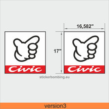 Load image into Gallery viewer, Stickers Track Racing Numbers Door stickers set -&quot;Kanjozoku Honda Civic&quot;version2