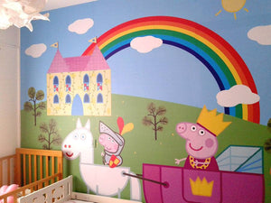 Peppa pig Wallpaper for kid's room wallpaper decal