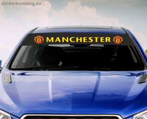 Universal Windshield Banner Decal "Manchester United" Black Edition