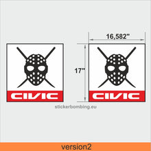 Load image into Gallery viewer, Stickers Track Racing Numbers Door stickers set -&quot;Kanjozoku Loopone Honda Civic&quot;version1