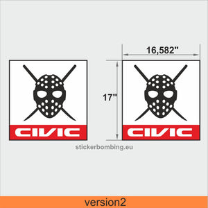 Stickers Track Racing Numbers Door stickers set -"Kanjozoku Loopone Honda Civic"version1
