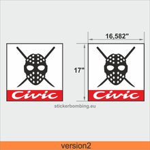 Load image into Gallery viewer, Stickers Track Racing Numbers Door stickers set -&quot;Kanjozoku Honda Civic&quot;version2