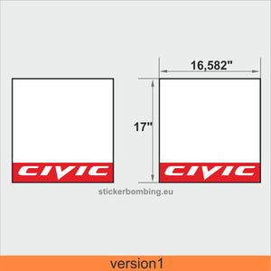 Stickers Track Racing Numbers Door stickers set -"Kanjozoku Honda Civic"version3