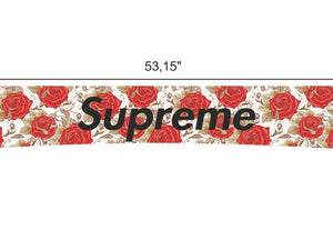 Universal Windshield Banner Decal "Supreme Flowers" Version 1