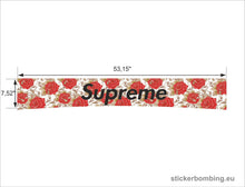 Load image into Gallery viewer, Universal Windshield Banner Decal &quot;Supreme Flowers&quot; Version 1