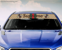 Load image into Gallery viewer, Universal Windshield Banner Decal Gucci X Supreme