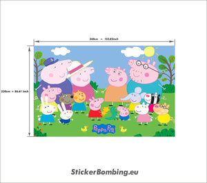 Peppa pig Wallpaper for kid's room wallpaper decal Version2