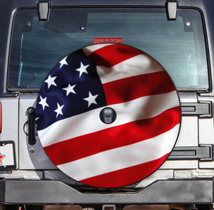 Premium quality-Universal Tire Cover "American Flag" Jeep Wrangler JL With hole for rear view camera 2017-2021