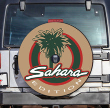 Load image into Gallery viewer, Premium quality-Full Ecological Leather-Universal Tire Cover &quot;Sahara Edition&quot;  Jeep Wrangler JL Sahara Edition With hole for rear view camera 2017-2021
