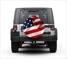 Load image into Gallery viewer, Universal tire cover &amp; wheel cover for Jeep Wrangler - &quot;American Flag&quot;