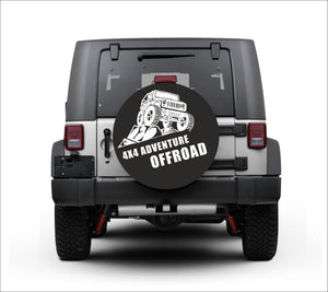 Universal tire cover & wheel cover for Jeep Wrangler - "4x4 Adventure Off Road"--Premium quality-Full Ecological Leather