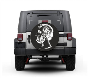 Universal tire cover & wheel cover for Jeep Wrangler - "Abraham Lincoln" Jeep Gift Abraham Lincoln version 2-Premium quality-Full Ecological Leather