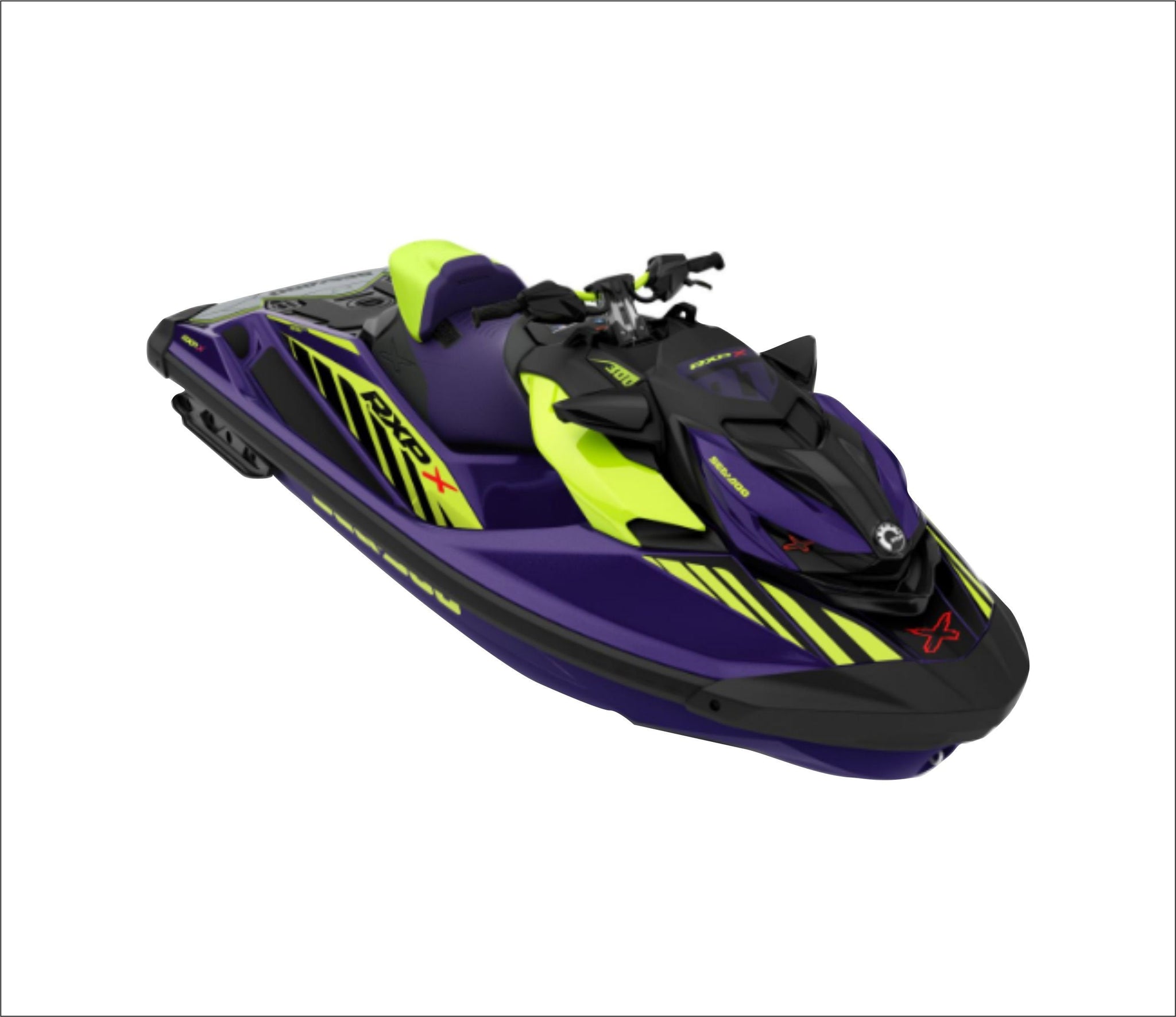 Stickers set for Sea-doo Rxp X 300 Purple model 2021-Yellow Neon Graph ...