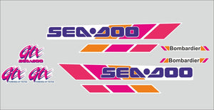 Stickers set for Sea-doo Gtx Bombardier 1993 -Graphics decals kit-1993- Sea-doo gtx